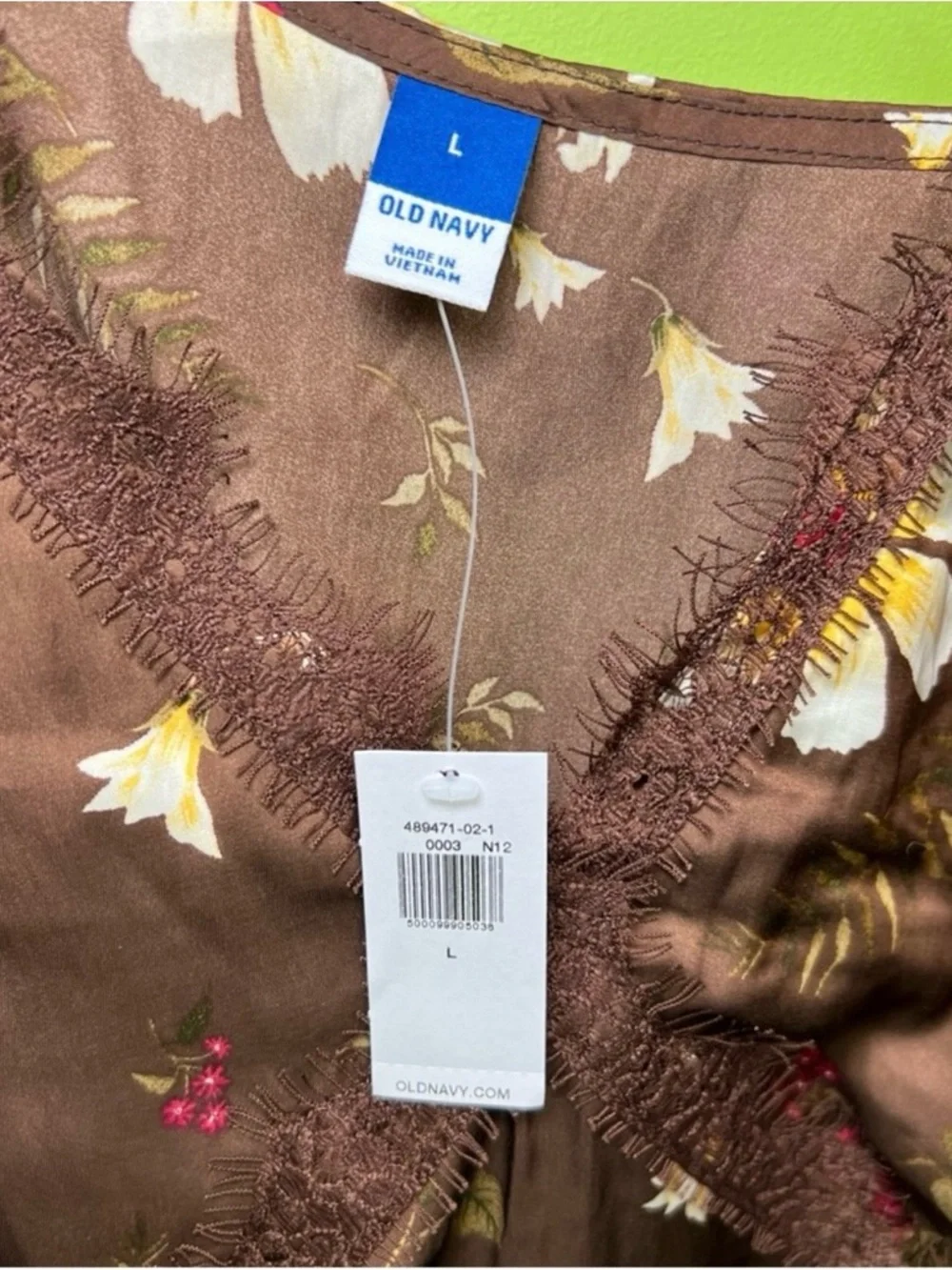 Y2K babydoll Lace-Trimmed Floral spring summer Satin Cami Top size L NWT - Picture 3 of 6